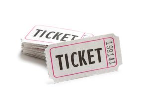 white raffle ticket